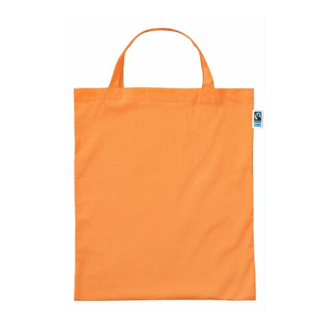 Fairtrade-Baumwolltasche kurze Henkel orange | ohne Werbeanbringung | ohne Werbeanbringung