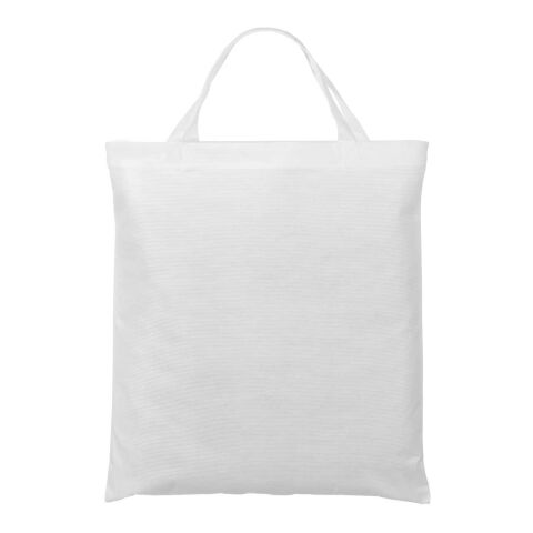 Recycling-Tasche 38x42 cm kurze Henkel weiß | ohne Werbeanbringung | 1-farbiger Druck