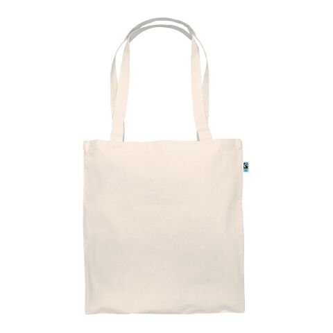 Fairtrade-Baumwolltasche lange Henkel beige | ohne Werbeanbringung | ohne Werbeanbringung