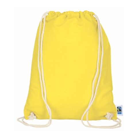 Turnbeutel 38x46 cm aus Fairtrade-Baumwolle gelb | ohne Werbeanbringung | 1-farbiger Druck