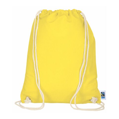 Turnbeutel 38x46 cm aus Fairtrade-Baumwolle gelb | ohne Werbeanbringung | 1-farbiger Druck
