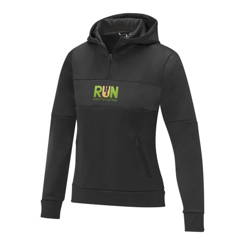 Sayan Kapuzenpullover mit halbem Reißverschluss für Damen Standard | schwarz | XS | ohne Werbeanbringung | Nicht verfügbar | Nicht verfügbar | Nicht verfügbar