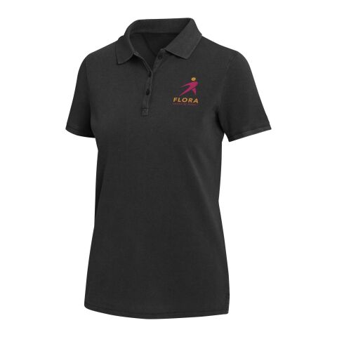 Calgary Poloshirt für Damen im Washed Look, 200 g/m2 Standard | schwarz | M | ohne Werbeanbringung | Nicht verfügbar | Nicht verfügbar | Nicht verfügbar