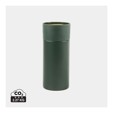Werbeartikel VINGA Otis 300 ml Coffee-to-go Thermobecher aus Edelstahl mit Einhand-Verschluss 6h isolierend – grün – mit Logo bedruckt