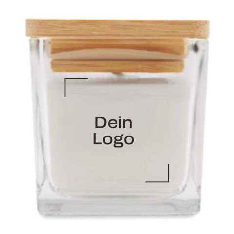 Werbeartikel Kerze im Glas 50g – weiss – mit Logo bedruckt