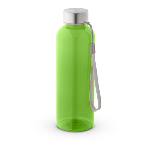 Werbeartikel ENDERS M. Trinkflasche (600 ml) aus recyceltem PET (100% rPET) mit glänzender transluzenter Oberfläche – Hellgrün – mit Logo bedruckt