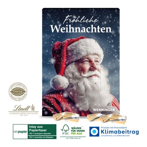 Jubiläums Wand-Adventskalender Lindt Select Edition Organic, Klimaneutral, FSC® 4C Digital-/Offsetdruck