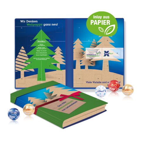 Adventskalender Weihnachtsbuch mit Lindt Minis, Inlay aus Papier