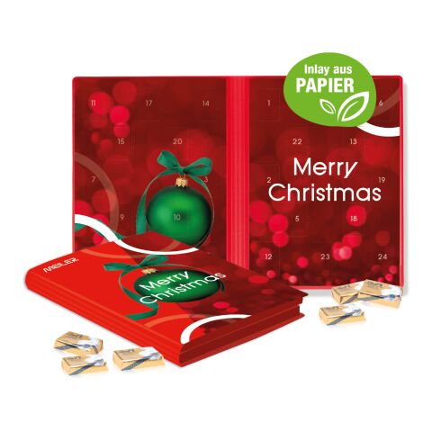 Adventskalender Weihnachtsbuch mit Lindt Schokolade, Inlay aus Papier
