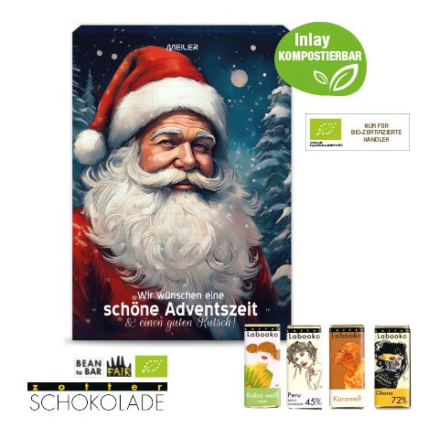 Adventskalender Mit Zotter Schokolade bunt | 4C Digital-/Offsetdruck