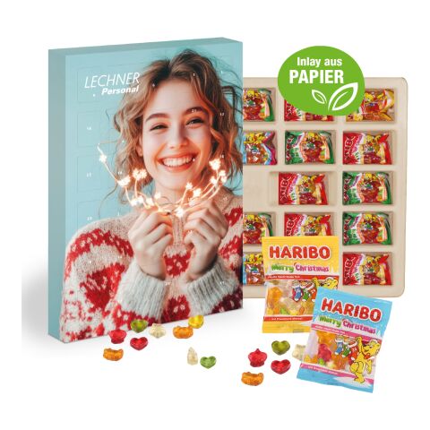 Adventskalender mit Haribo Fruchtgrummi, Inlay aus Papier
