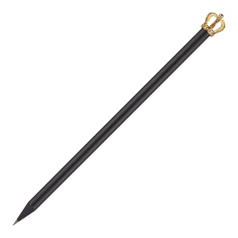 Bleistift mit Krone schwarz-gold | ohne Werbeanbringung | Königskrone