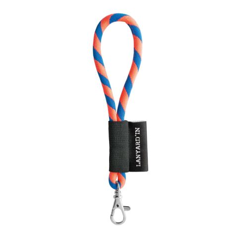 Lanyard Tube Short Set. Standardmodelle neonorange-Königsblau | ohne Werbeanbringung