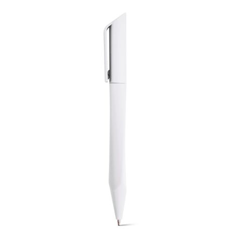Werbeartikel BOOP. Kugelschreiber mit Clip und Drehmechanik – Weiss – mit Logo bedruckt