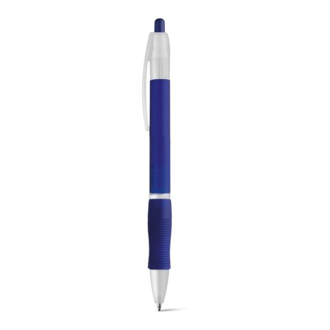Werbeartikel SLIM BK. Kugelschreiber aus ABS mit Gummigriff – Blau – mit Logo bedruckt