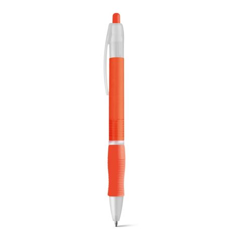 Werbeartikel SLIM BK. Kugelschreiber aus ABS mit Gummigriff – Orange – mit Logo bedruckt