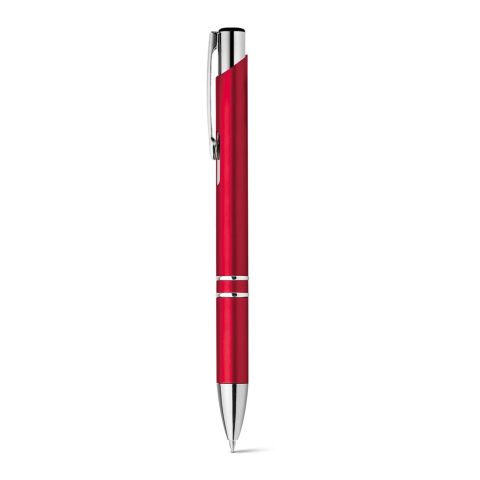 Werbeartikel BETA PLASTIC. Kugelschreiber aus ABS mit Metallclip – Rot – mit Logo bedruckt
