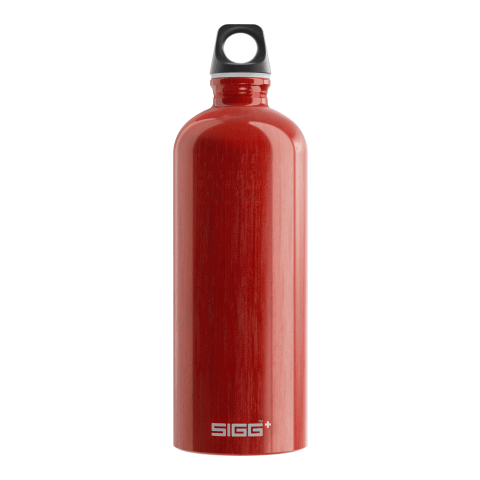 Nachhaltiger Werbeartikel SIGG Traveller 1.0 L – rot-schwarz – mit Logo bedruckt