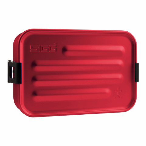 Werbeartikel SIGG Lunchbox Plus S – rot-schwarz – mit Logo bedruckt