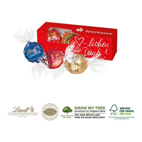 Lindt Lindor Präsent, 3Er bunt | 4C Digital-/Offsetdruck