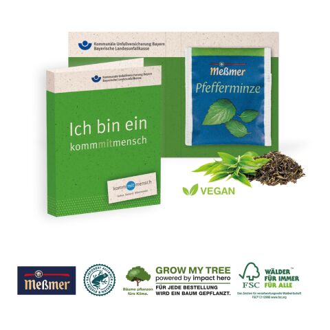 Werbe-Klappkarte Mit Premium-Tee bunt | 4C Digital-/Offsetdruck
