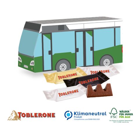 3D Präsent Bus mit Toblerone Minis, Klimaneutral, FSC® 4C Digital-/Offsetdruck