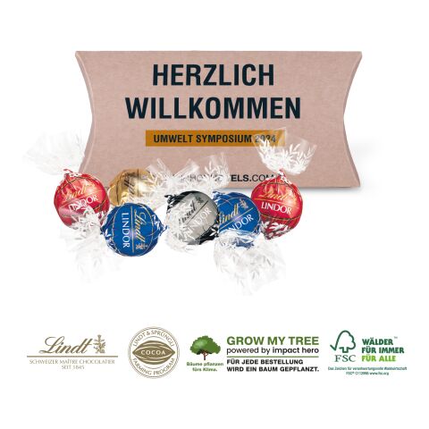 Kissenverpackung „Creative” bunt | 4C Digital-/Offsetdruck | Lindt Lindor Pralines