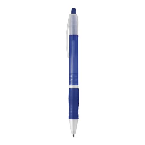 Werbeartikel SLIM. Rutschfester Kugelschreiber aus ABS mit Clip – Blau – mit Logo bedruckt