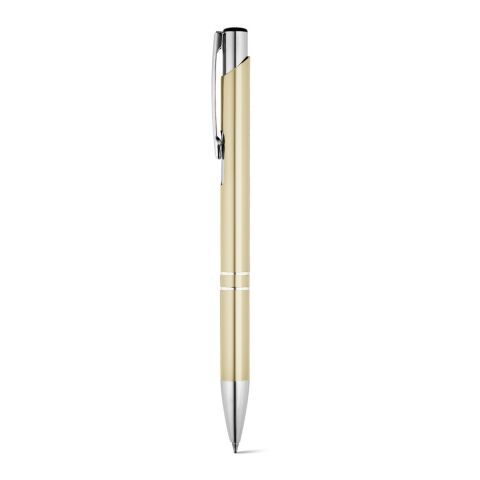 Werbeartikel BETA. Aluminium-Kugelschreiber mit Clip – Gold – mit Logo bedruckt