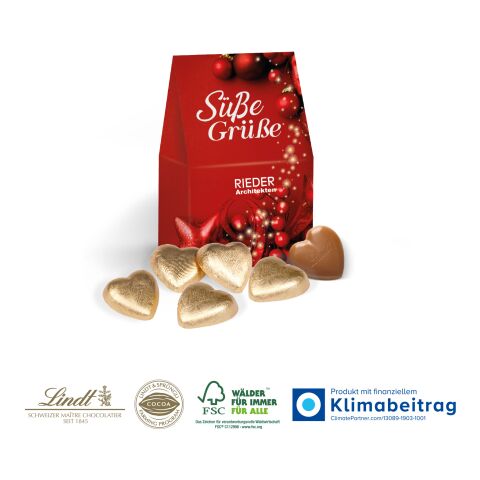 Präsent „Christmas Minis“ bunt | 4C Digital-/Offsetdruck | Vollmilchherzen von Lindt