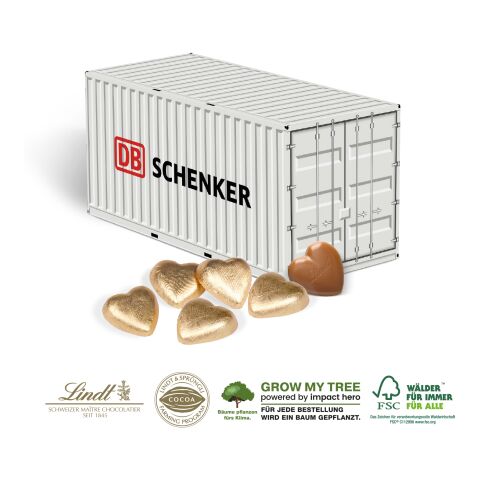 3D Präsent „Container” bunt | ohne Werbeanbringung | Lindt Herzen