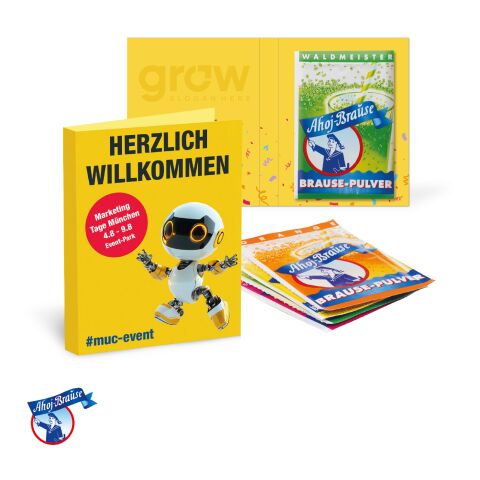 Werbe-Klappkarte mit Ahoj-Brause Pulver bunt | ohne Werbeanbringung