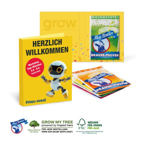 Werbe-Klappkarte Mit Ahoj Brause Pulver bunt | 4C Digital-/Offsetdruck