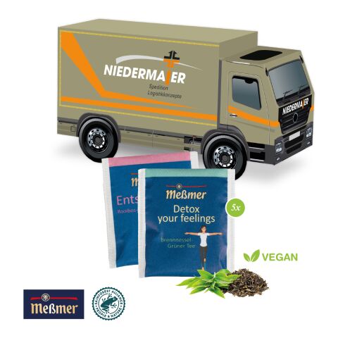 Nachhaltiger Werbeartikel 3D Präsent "LKW" – bunt – mit Logo bedruckt