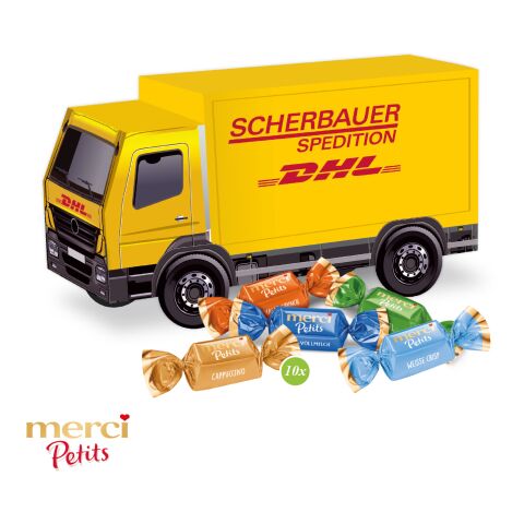 Nachhaltiger Werbeartikel 3D Präsent "LKW" – bunt – mit Logo bedruckt