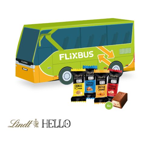Nachhaltiger Werbeartikel 3D Präsent "Bus" – bunt – mit Logo bedruckt