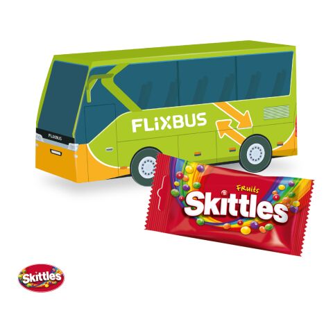 Nachhaltiger Werbeartikel 3D Präsent "Bus" – bunt – mit Logo bedruckt