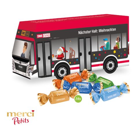 Nachhaltiger Werbeartikel 3D Präsent "Bus" – bunt – mit Logo bedruckt