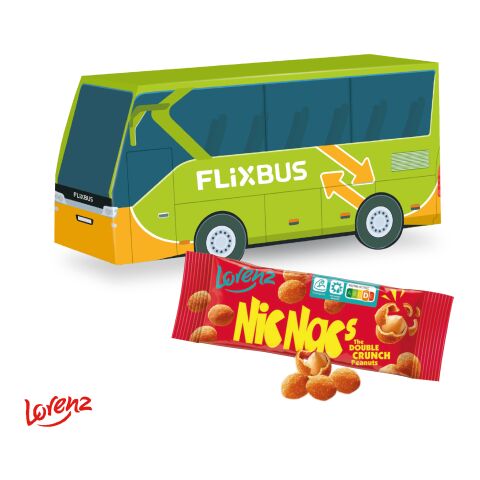 Nachhaltiger Werbeartikel 3D Präsent "Bus" – bunt – mit Logo bedruckt