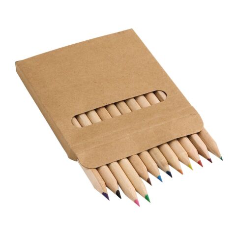 COLOURED. Buntstift Schachtel mit 12 Buntstiften Beige | ohne Werbeanbringung