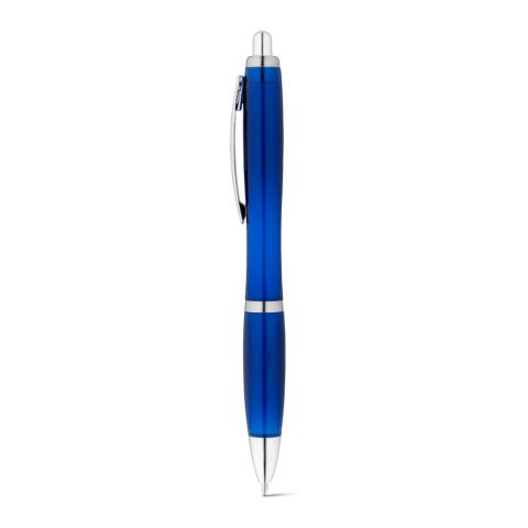 Werbeartikel SWING rPET. Recyceltes PET (100% rPET)-Kugelschreiber mit Metallclip – Blau – mit Logo bedruckt