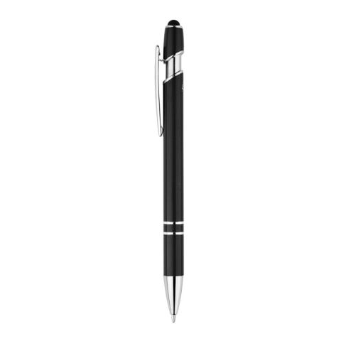 NEIL. Kugelschreiber mit Gehäuse aus recyceltem Aluminium (100% rAL) und Touch-Pen Druckknopf Schwarz | ohne Werbeanbringung