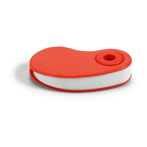 Werbeartikel SIZA. Weisses Radiergummi aus TPR mit farbiger PP-Schutzhülle – Rot – mit Logo bedruckt