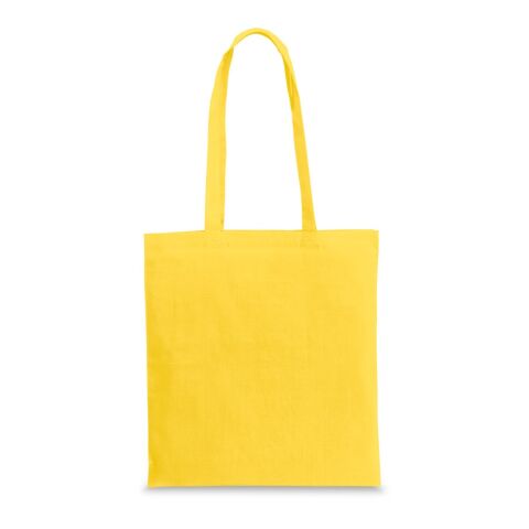 Nachhaltiger Werbeartikel CAIRO. Tragetasche aus recycelter Baumwolle (70%) und polyester (30% rPET) (180 g/m²) – Gelb – mit Logo bedruckt