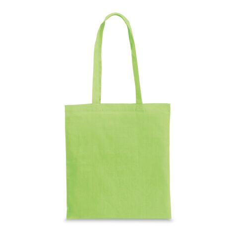 Nachhaltiger Werbeartikel CAIRO. Tragetasche aus recycelter Baumwolle (70%) und polyester (30% rPET) (180 g/m²) – Hellgrün – mit Logo bedruckt