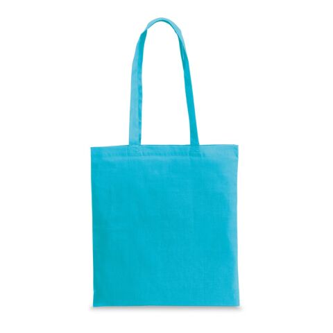 Nachhaltiger Werbeartikel CAIRO. Tragetasche aus recycelter Baumwolle (70%) und polyester (30% rPET) (180 g/m²) – Hellblau – mit Logo bedruckt