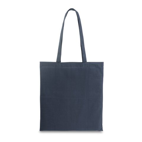 Nachhaltiger Werbeartikel CAIRO. Tragetasche aus recycelter Baumwolle (70%) und polyester (30% rPET) (180 g/m²) – Dunkelblau – mit Logo bedruckt