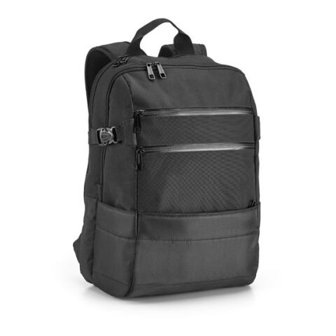 ZIPPERS BPACK. Laptop-Rucksack 15.6&#039;&#039; aus 840D und 300D-Jacquard Schwarz | Nicht verfügbar | ohne Werbeanbringung | 1-farbiger Transferdruck