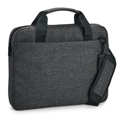 Werbeartikel GRAPHS LAPTOP. Laptop Aktentasche 14'' in 600D polyester – Dunkelgrau – mit Logo bedruckt