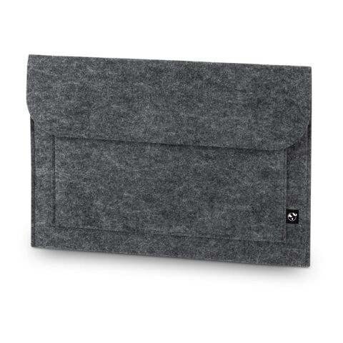 Werbeartikel FELPY SLEEVE. Laptoptasche aus recyceltem Filz (100% rPET) – Dunkelgrau – mit Logo bedruckt